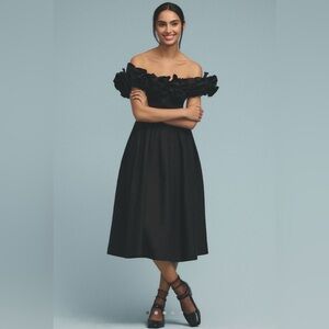 EUC Anthropologie Maeve Corina Ruffled Off-the-Shoulder Dress // Size M Petite